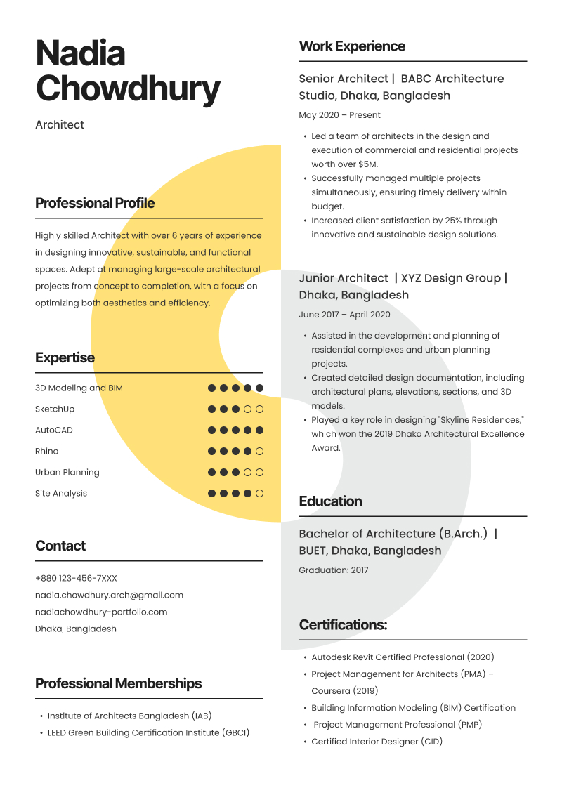 Inspire resume template