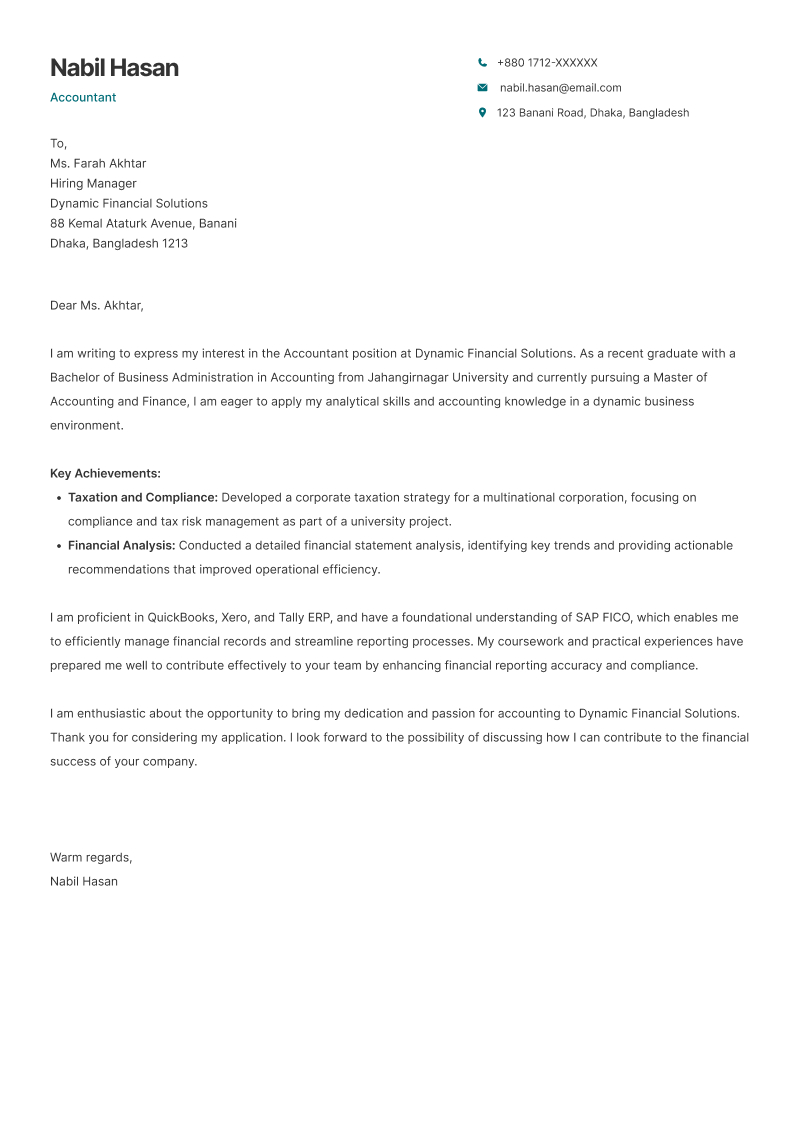 Ignite cover-letter template