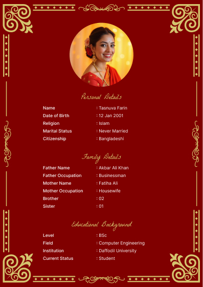 Heritage marriage-cv template