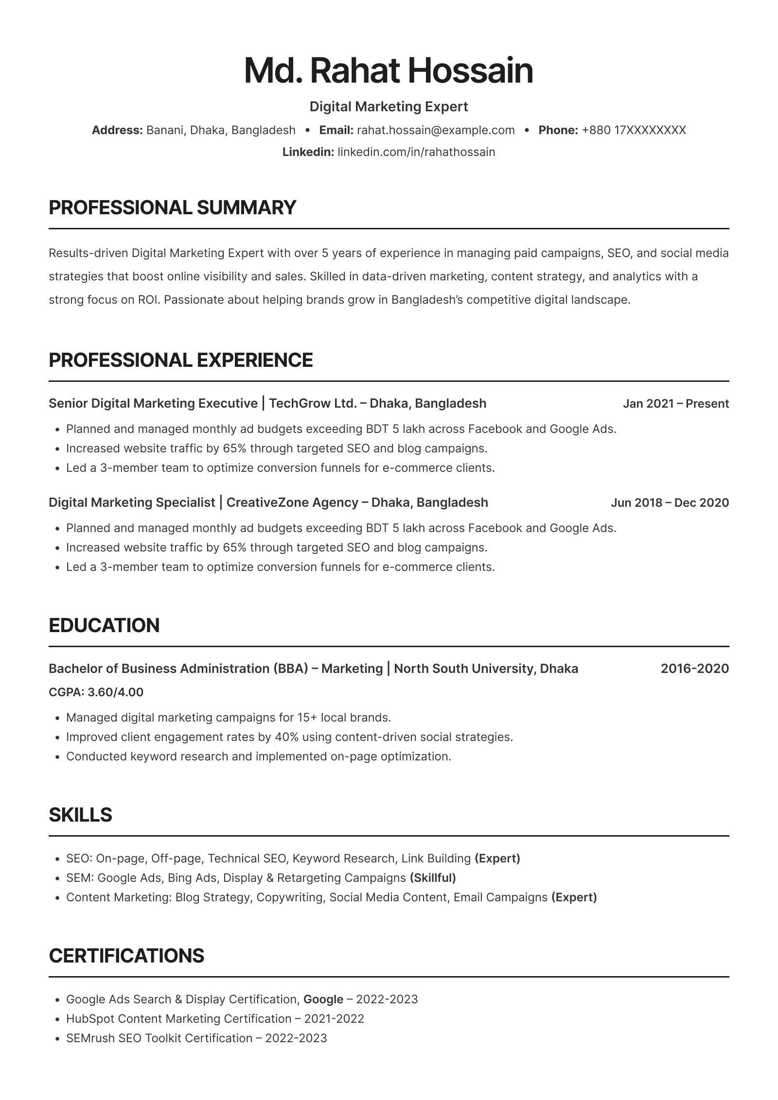 ATS - Default resume template